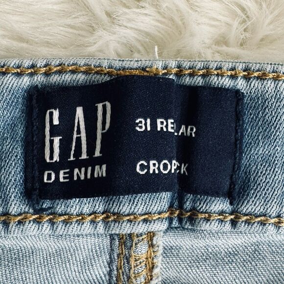 Gap Crop Kick Jeans 31 (32x26) Light Wash Blue Ankle Stretch Denim Womens - Picture 3 of 10